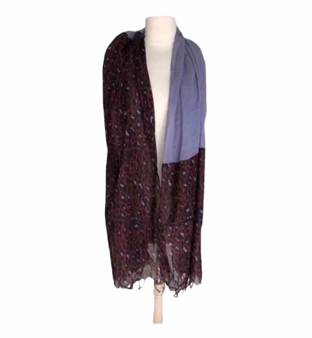 Codello Too Beautiful Purple Animal Print Cotton Scarf Lightweight Wrap